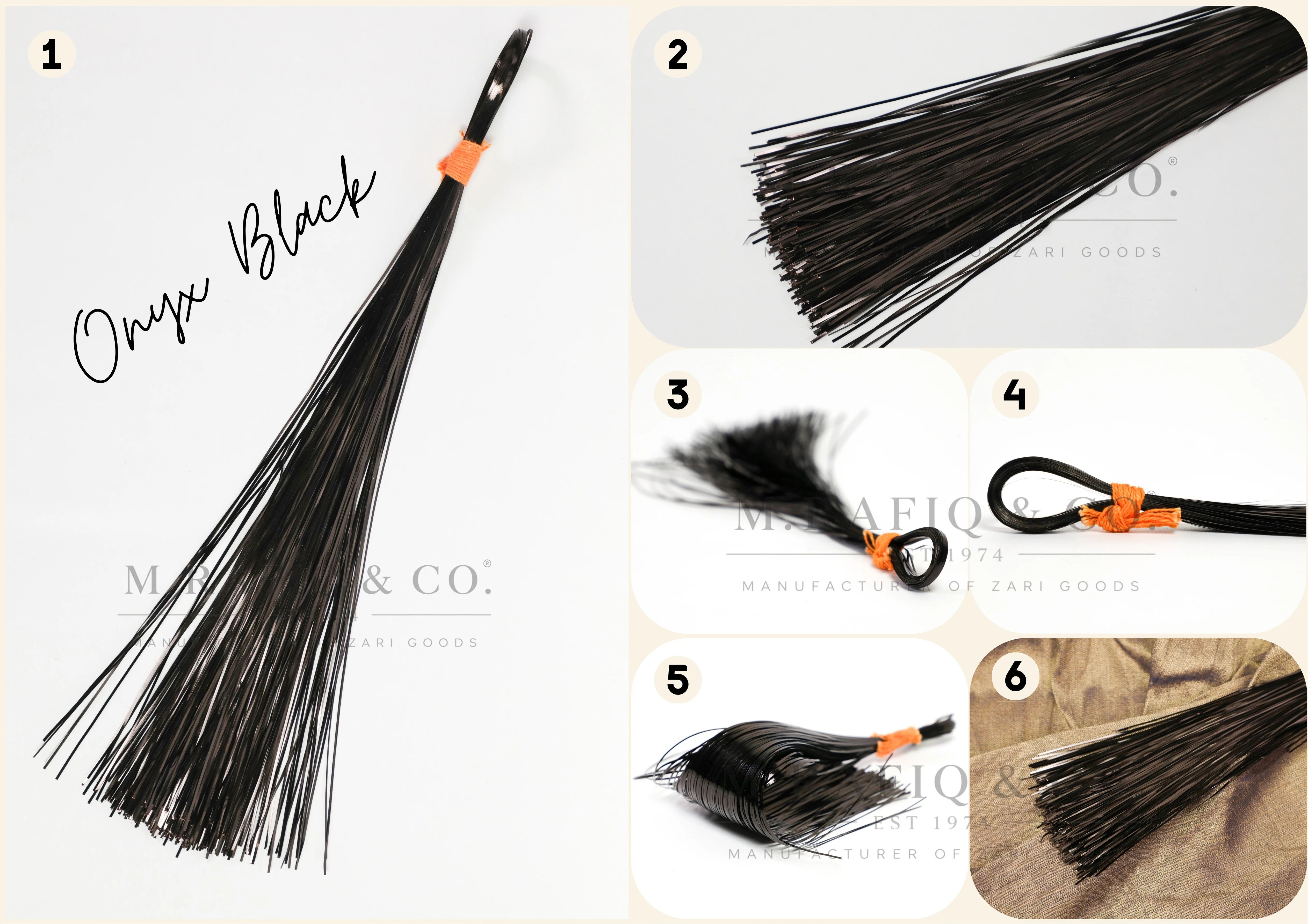 Onyx Black Flat Metallic Strip spool